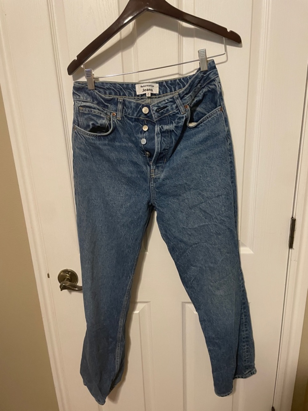 Reformation Cynthia high rise straight jean